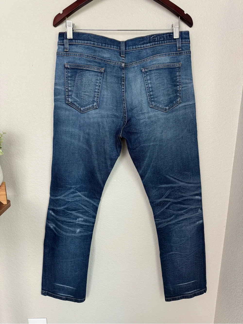 Gucci Men's Blue Web Pocket Skinny Jeans IT 46 Medium Wash Made in Italy Gucci